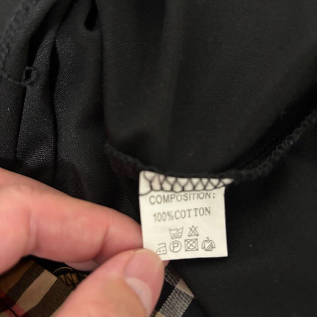 m-kun.19 BURBERRY ブラック チェック切替 ポロシャツ 正規品