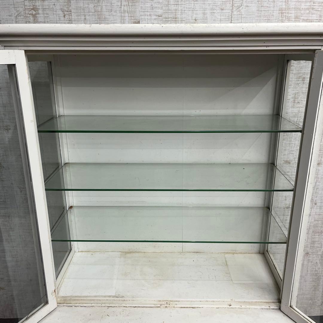 【アンティーク】ドクターキャビネット 医療棚 飾り棚 シャビー ガラス 古家具