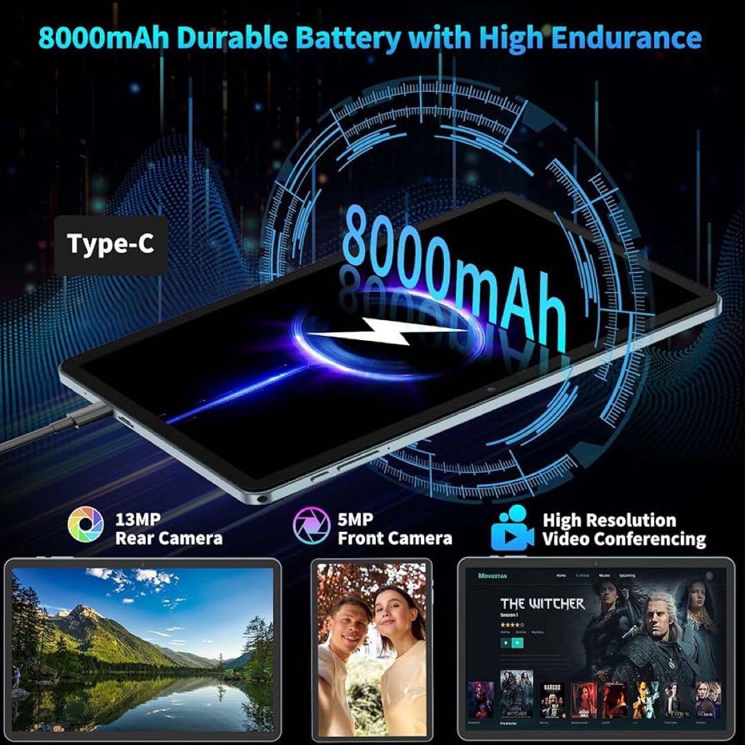 Relndoo 2025 Android 15 タブレット キーボード付き