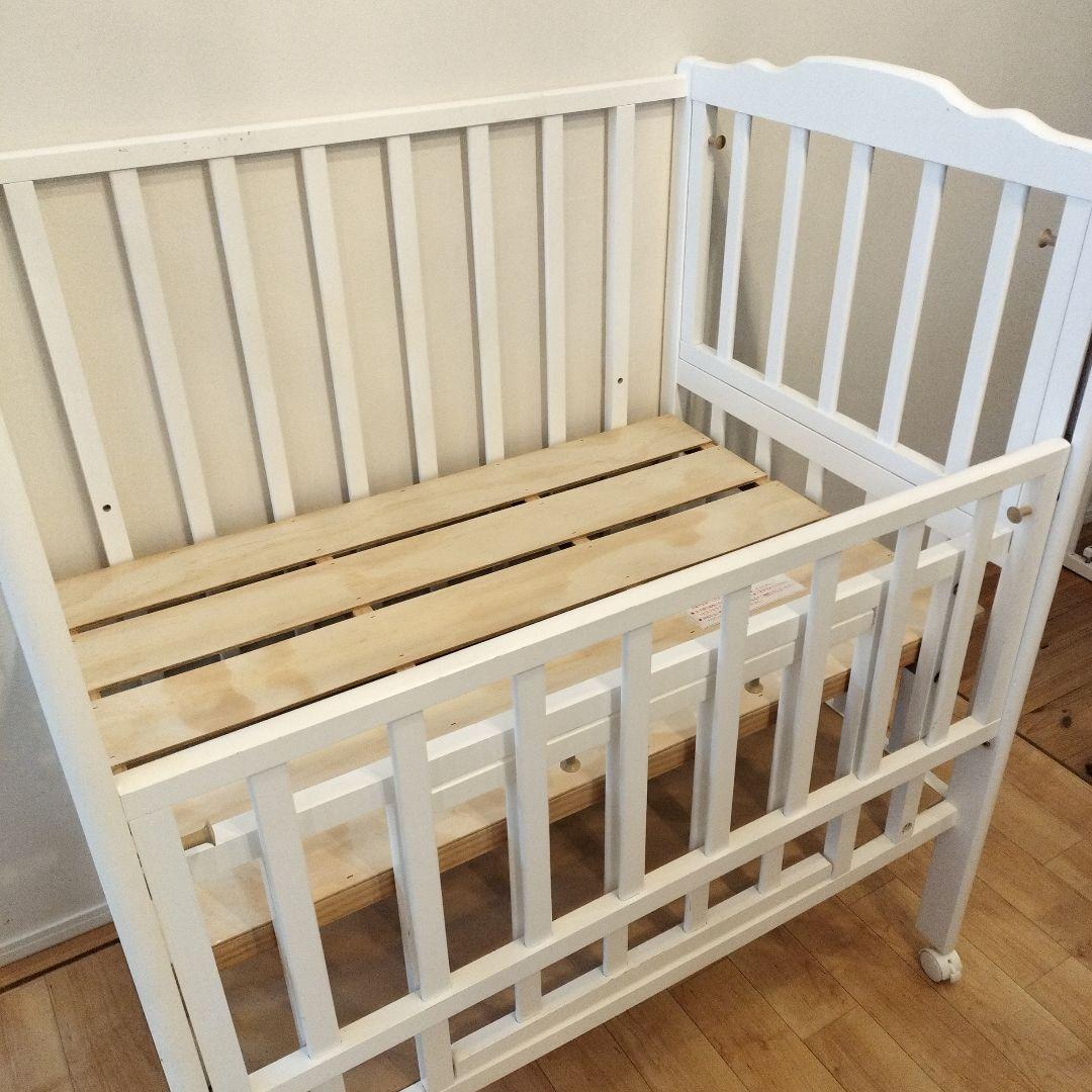 大和屋　木製ミニベビーベッド 白