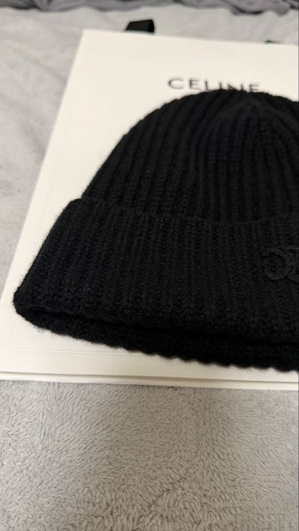 【本日特価】CELINEセリーヌ　トリオンフニット帽/スコティッシュカシミア