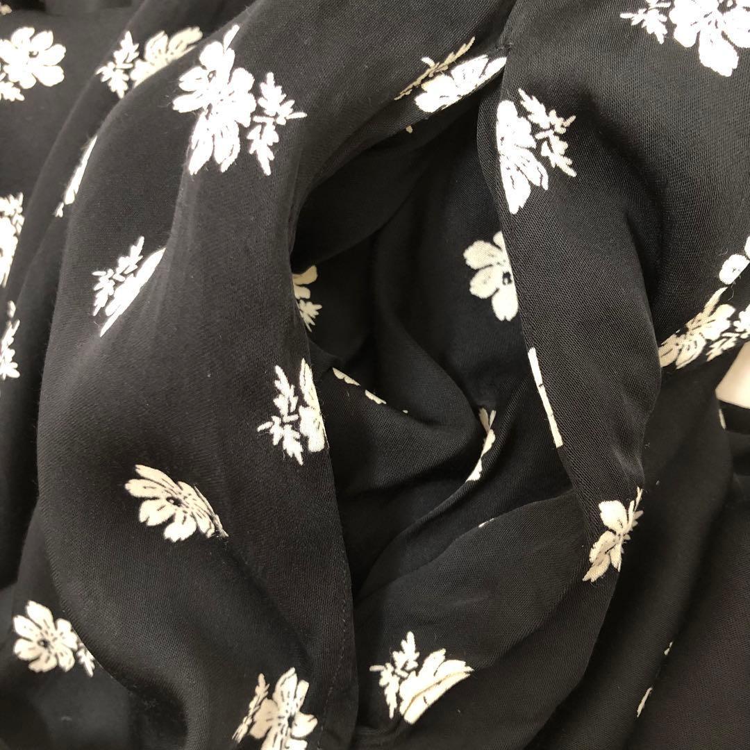 ne Quittez pas フラワープリント パネルドレス M ブラック