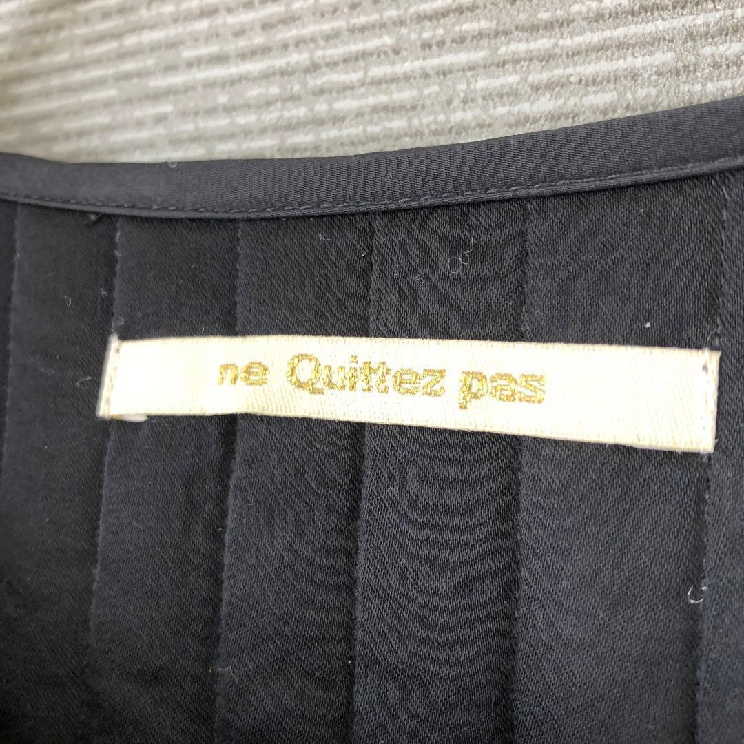 ne Quittez pas フラワープリント パネルドレス M ブラック