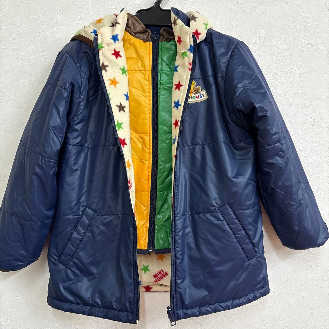 り*う様 新品タグ付き未使用ミキハウス　リバーシブル　ベスト付ジャンパー130