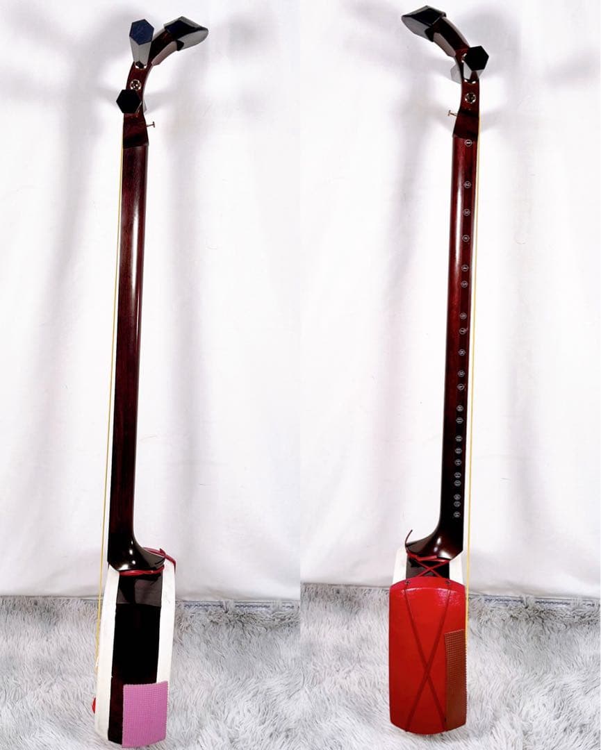 津軽三味線　高級花林材　太棹　東さわり　本皮　皮破れなし　撥付き