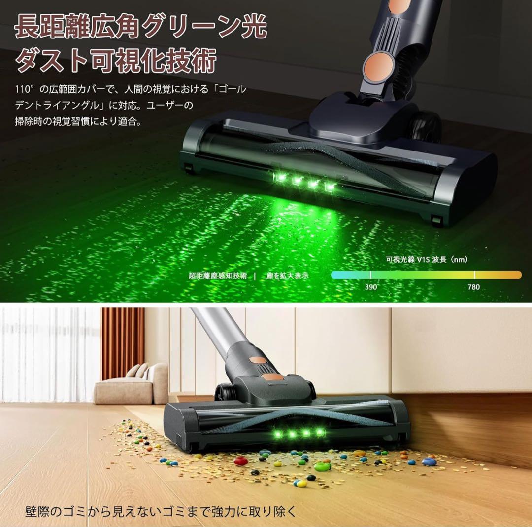 掃除機 コードレス 75Kpa真の超強力吸引 同クラス最軽量 自立式 55分稼働