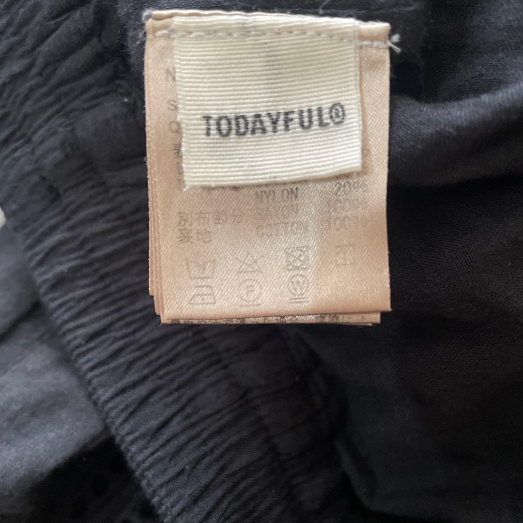 TODAYFUL パッチワーク レースパンツ ブラック 38 刺繍 トゥデイフル