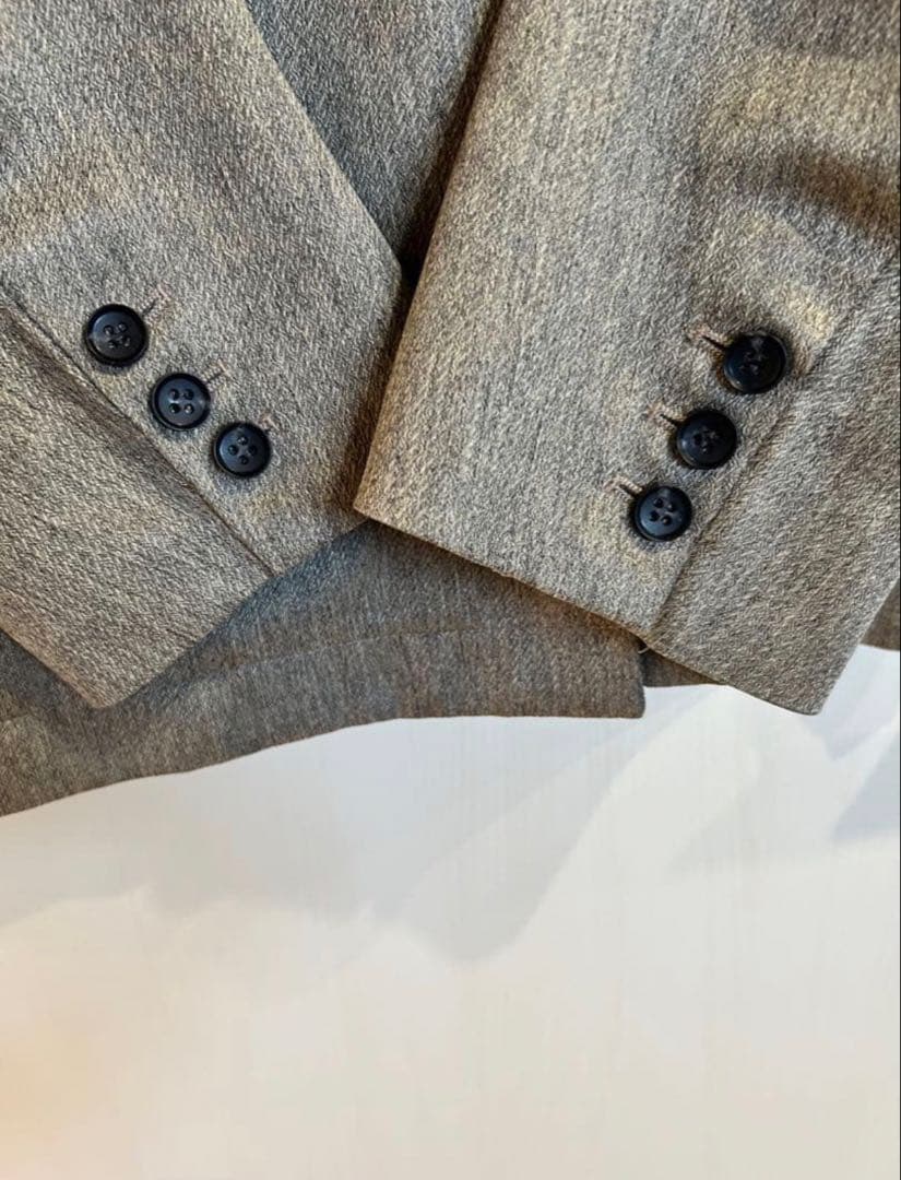 美品　doudou ヘリンボンダブルジャケット ベージュ