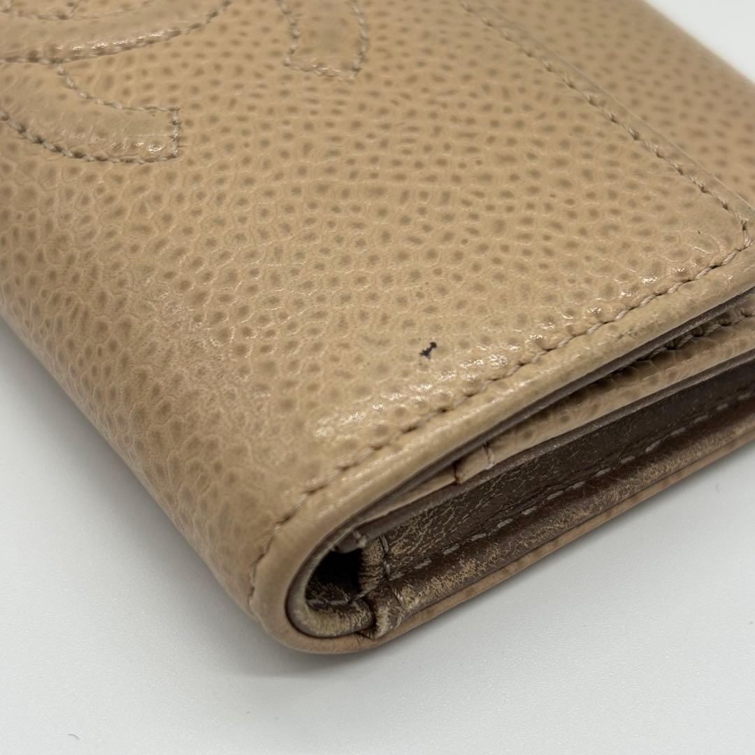 CHANEL カードケース キャビアスキン 17番台 ベージュ