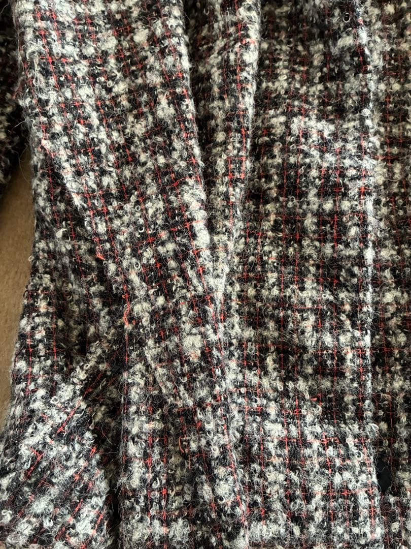 イタリア製フェンディFENDIミックスツイードショート丈ジャケットウール38