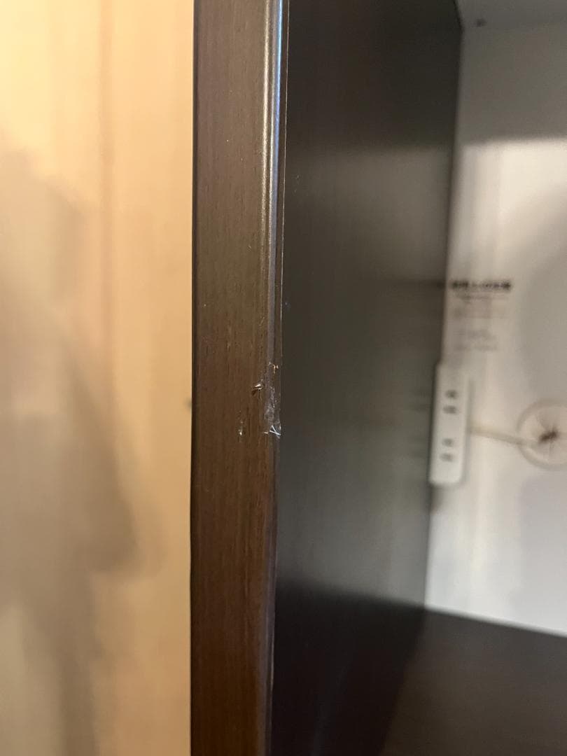 MUMU 【松田家具】横幅90cm 食器棚 ダークブラウン ガラス扉付き