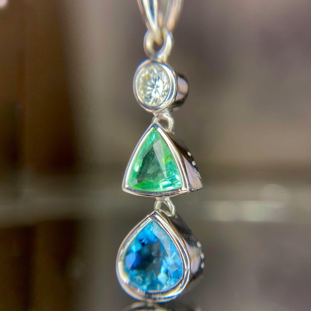 『専用です』天然パライバトルマリン サンタマリア 計1.01ct 中宝研ブラジル