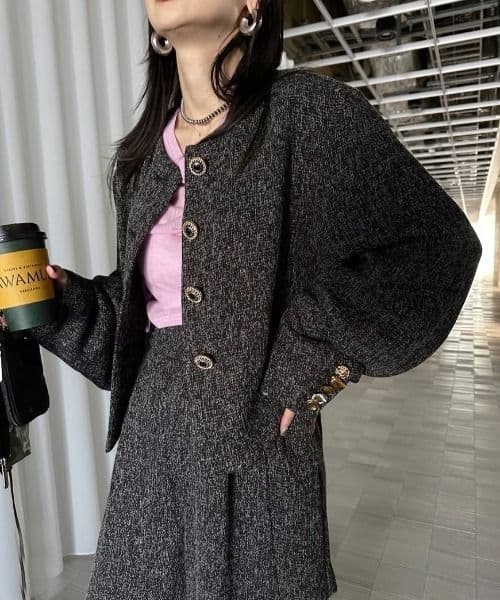 Ameri♡DEFORMATION SUMMER TWEED JACKET