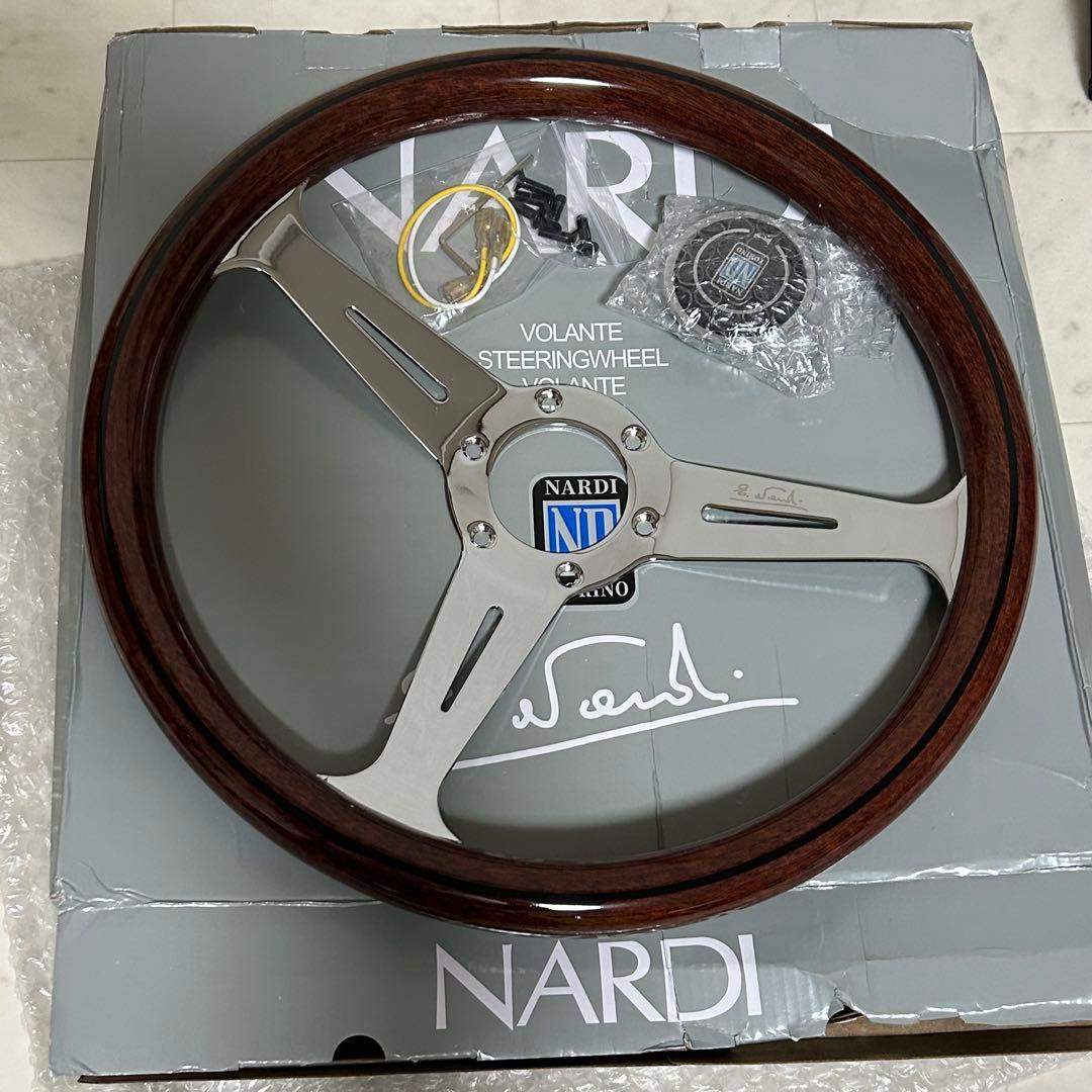 【一点限り】ナルディ（NARDI）クラシックウッド ステアリング 14インチ