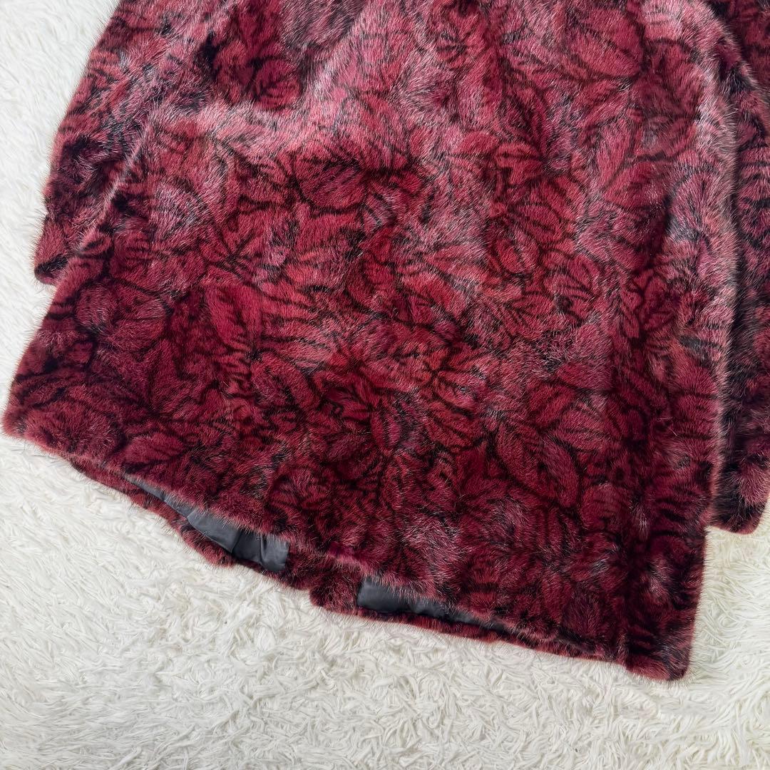 シェアードミンク　ファーコート　リーフ柄　リンクス染め　ヴァーカンティ　本毛皮