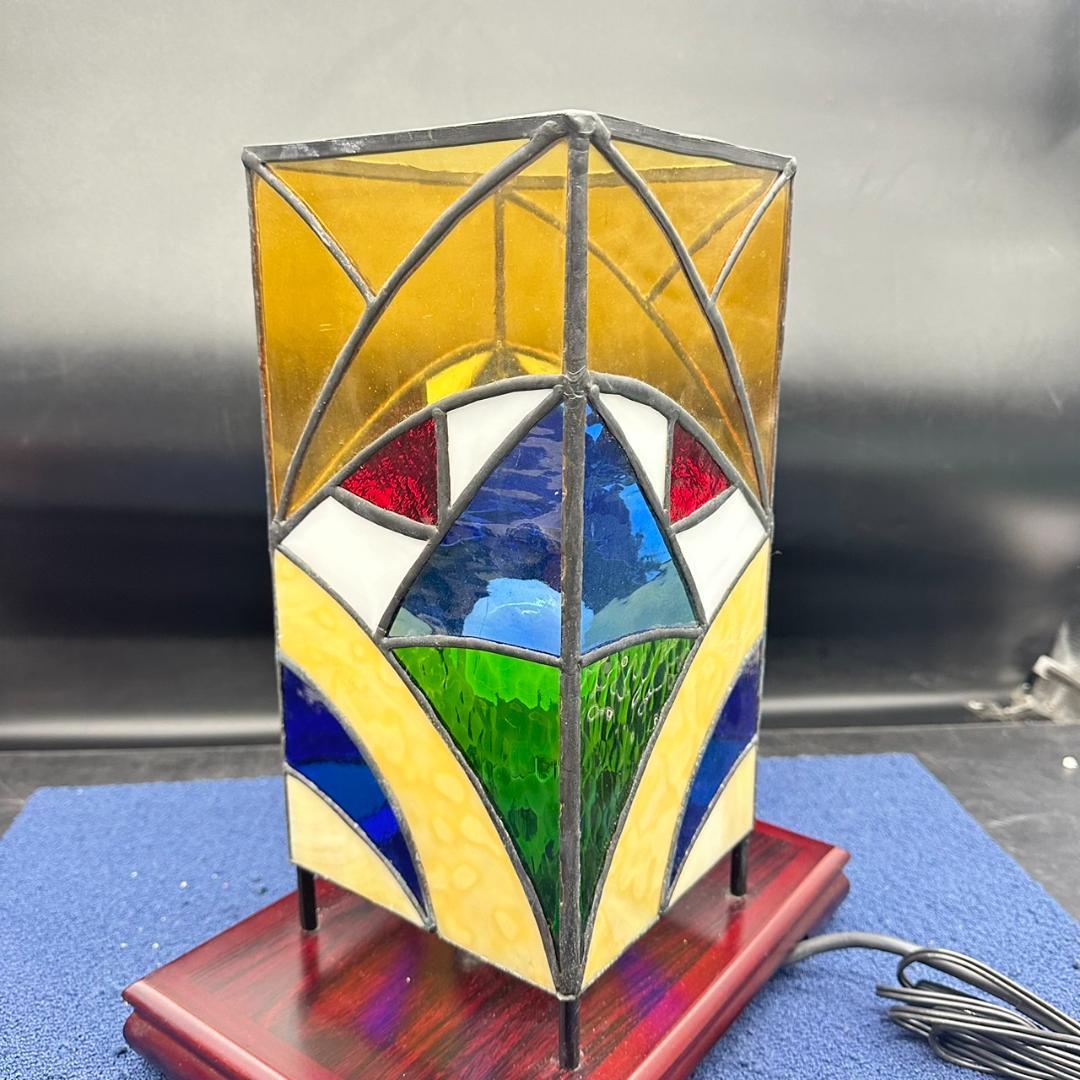 昭和　レトロ　ステンドグラス　ランプ　フロアランプ　卓上照明