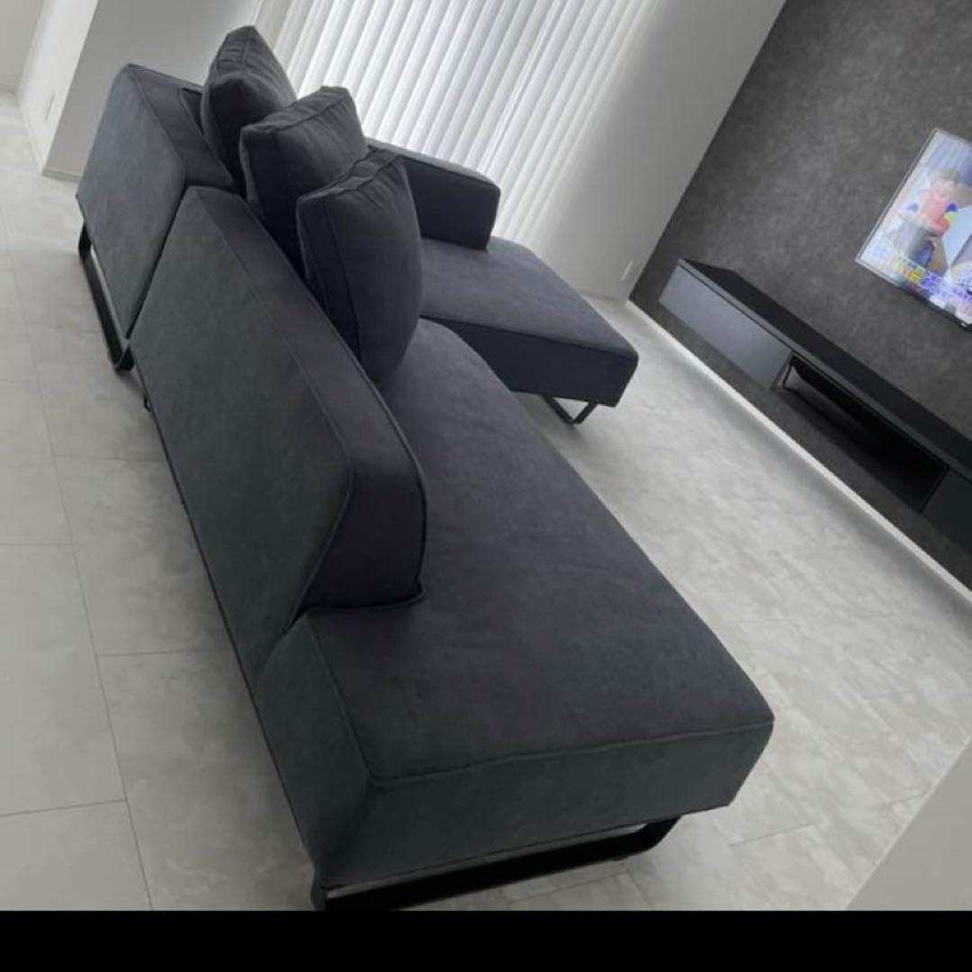 【岡山引取り限定】カウチソファ　セット　panamera パナメーラ　灰色