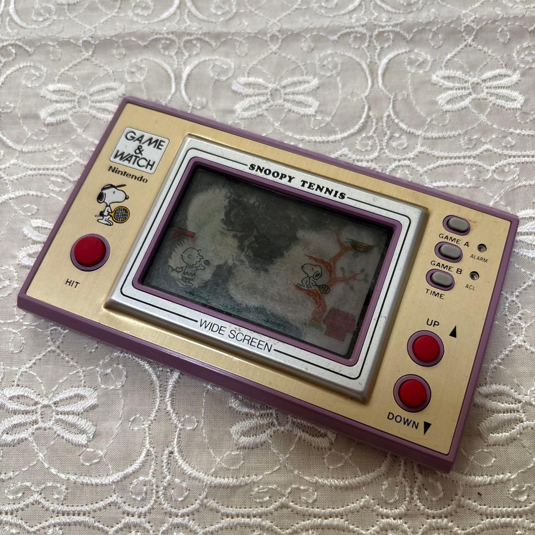 任天堂スヌーピー　テニス　ワイドスクリーン　ゲームウォッチ 箱、取扱説明書付