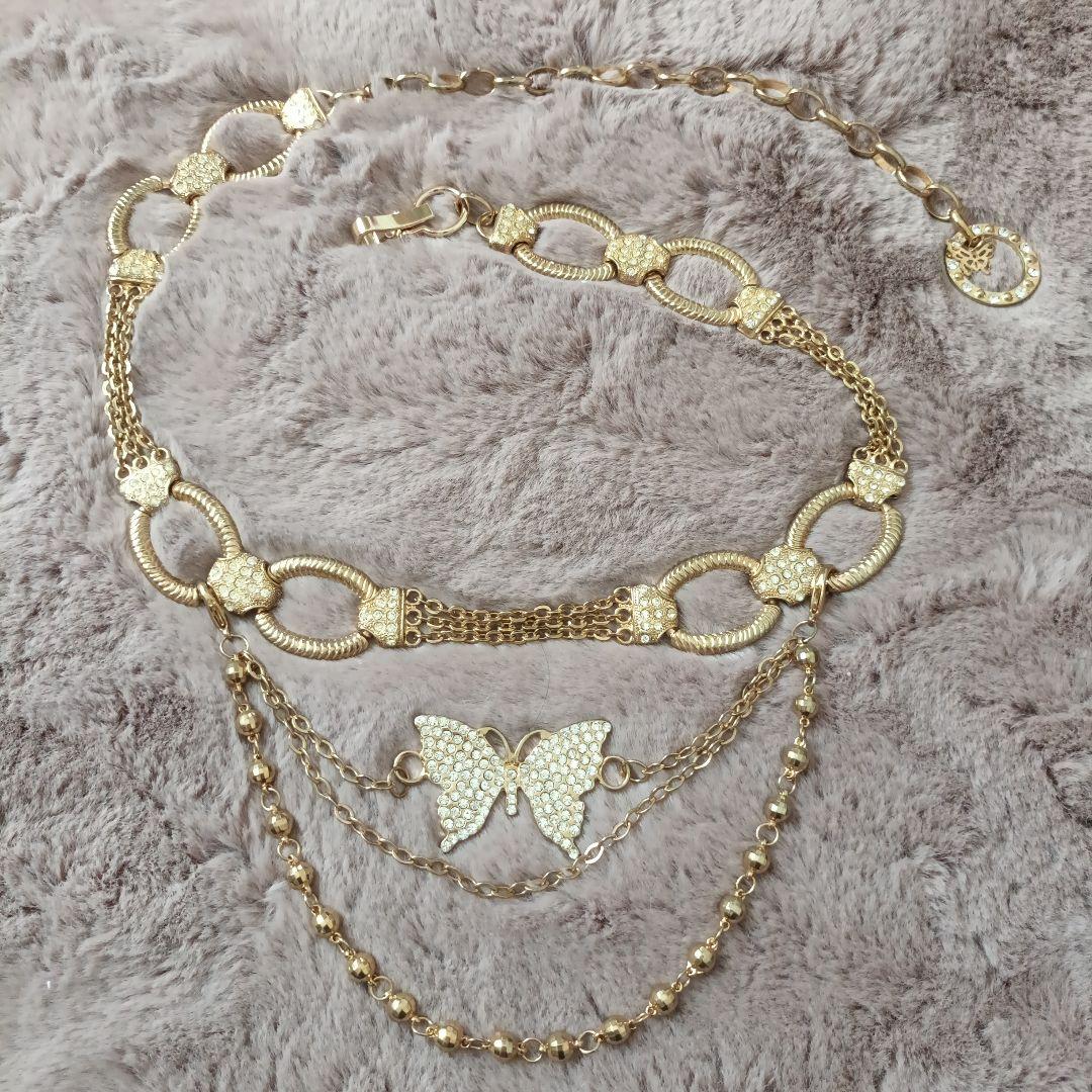 d.i.a 蝶モチーフ ストーン装飾 ベルト