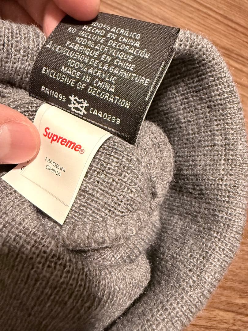 帽子 Supreme x new era box logo beanie grey