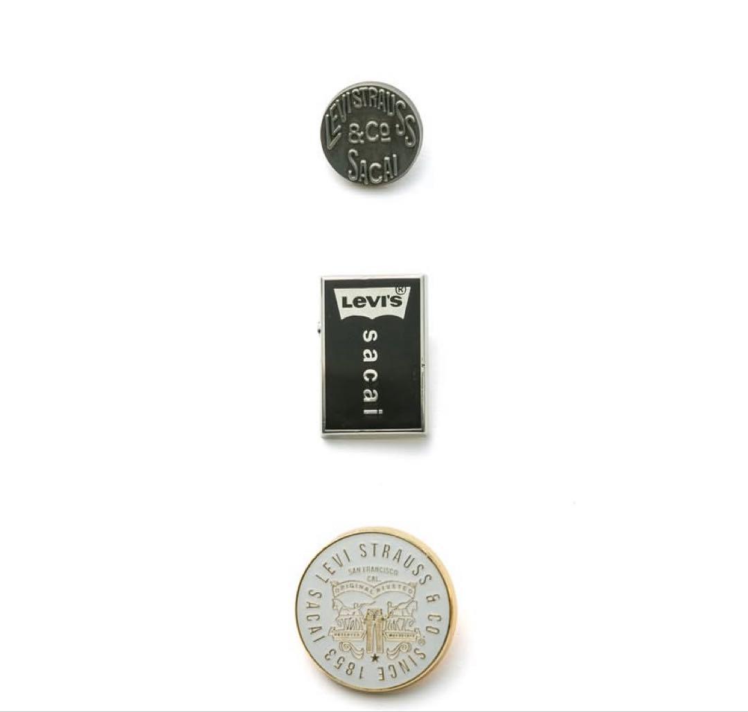 売り切り【Levi’s sacai】ピンズ 3種 リーバイス サカイ シルバー