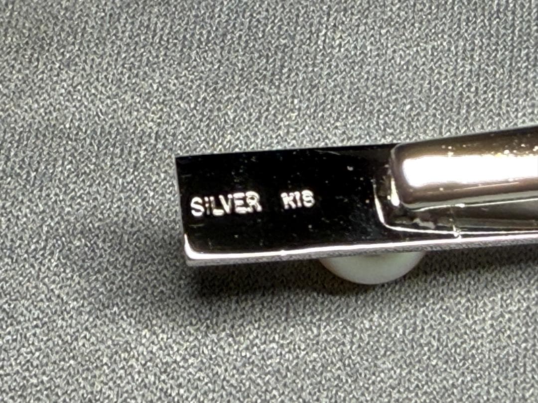 RyuichiSILVER / K18刻印ありパール ネクタイピン＆カフス