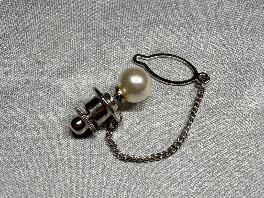 RyuichiSILVER / K18刻印ありパール ネクタイピン＆カフス