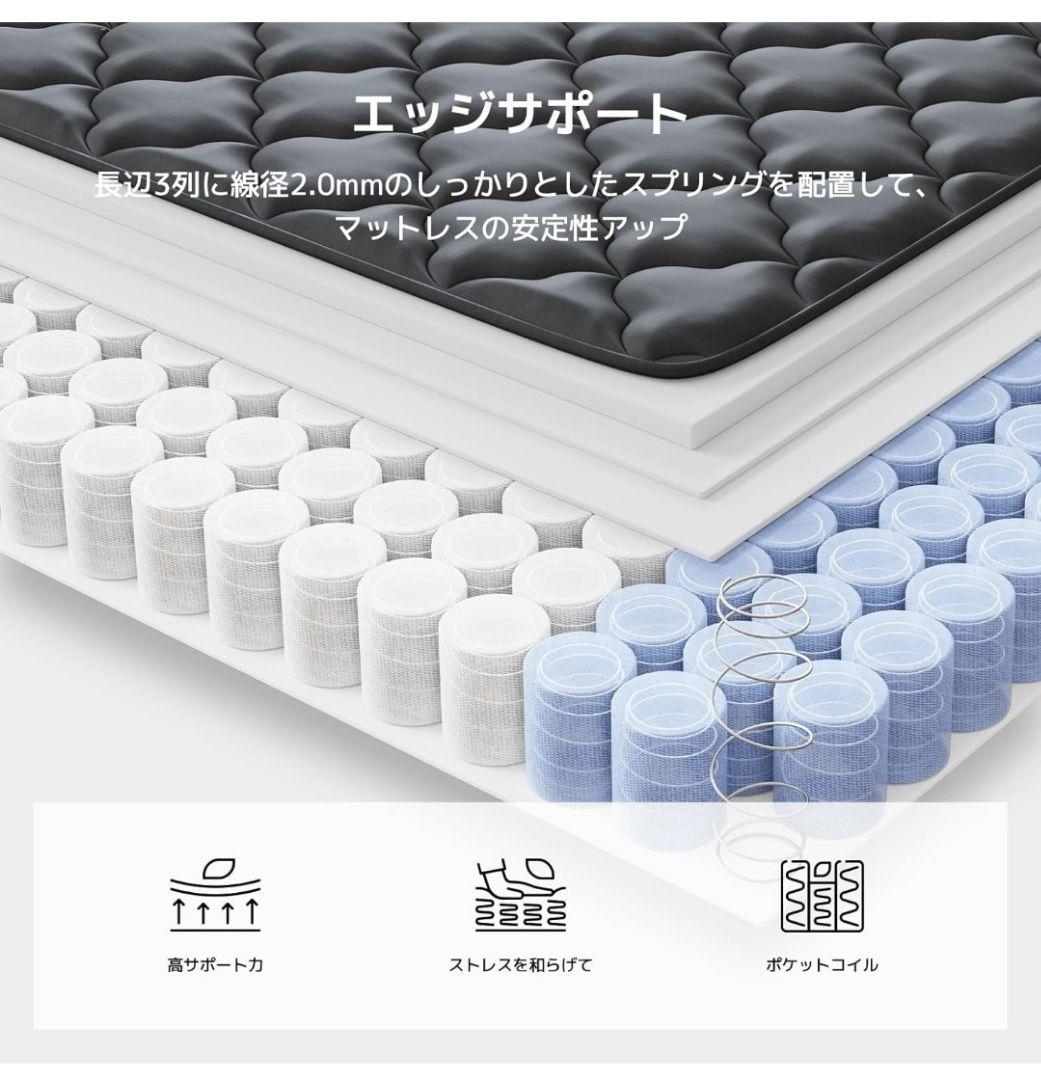 Novilla マットレス ダブル 硬め 極厚20cm高反発ウレタン硬さ180N