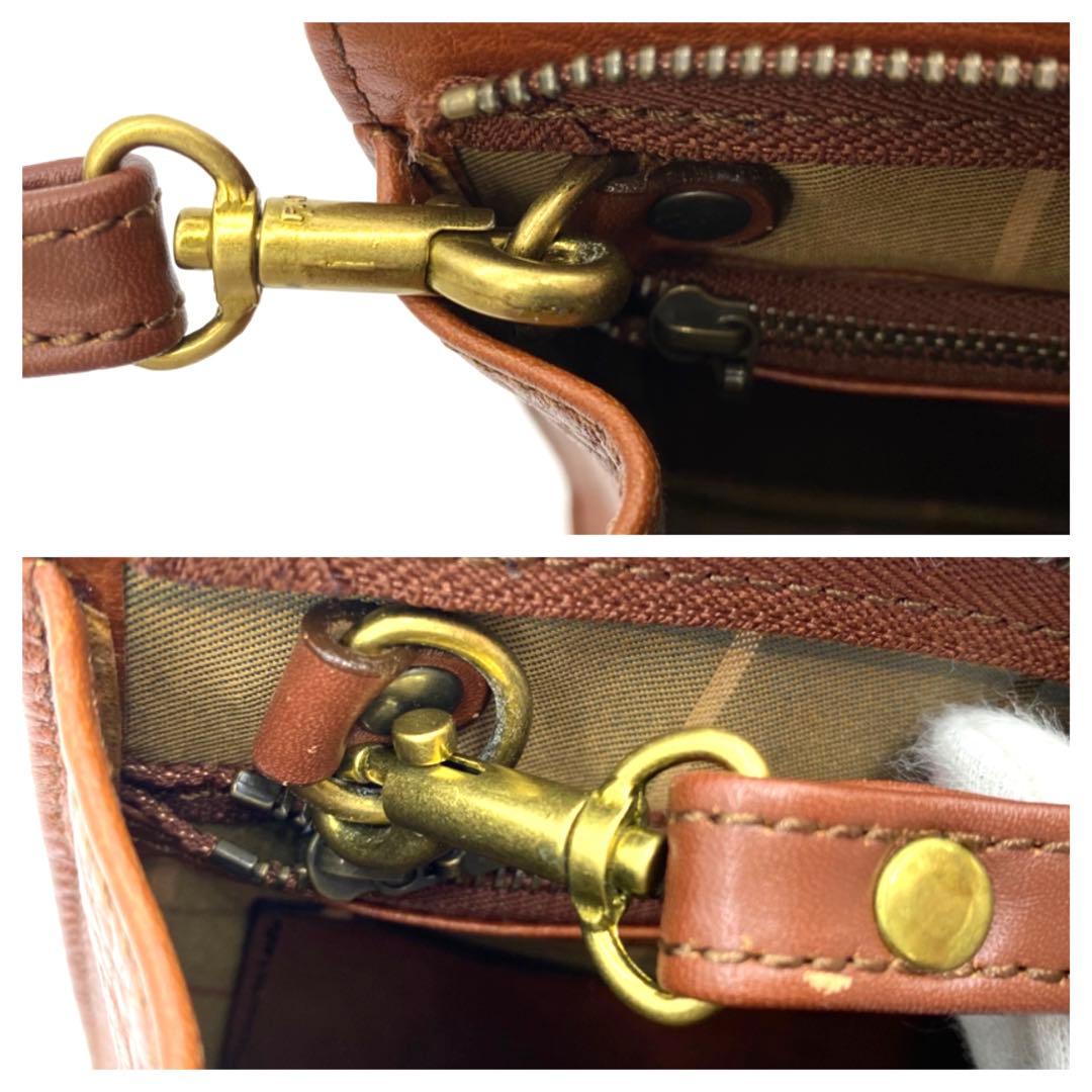 未使用級　Burberryセカンドバッグ　ブラウン　レザー　ノバチェック　箱付き