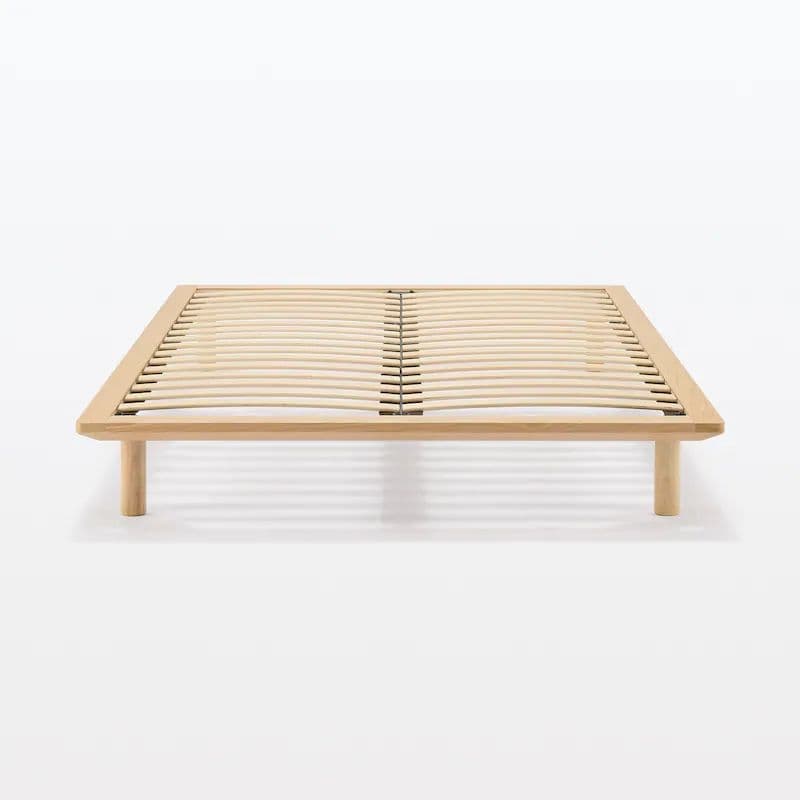 引き取り相談可　無印良品 ダブル オーク材　ベッドフレーム 木製脚 20cm