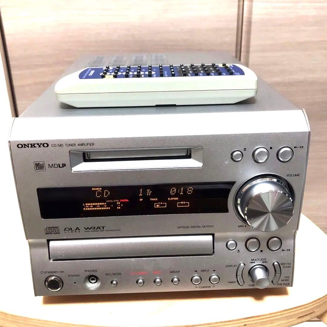 ONKYO FR-7GX CD MDコンポ リモコン付 再生動作品 現状渡し品