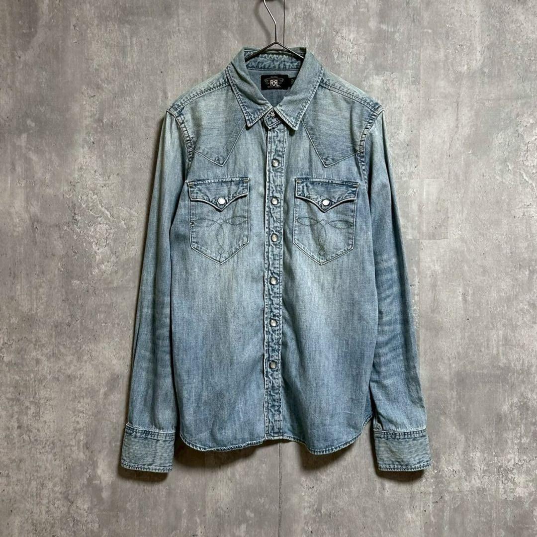 RRL ダブルアールエル ラルフローレン デニムウエスタンシャツ 長袖 トップス