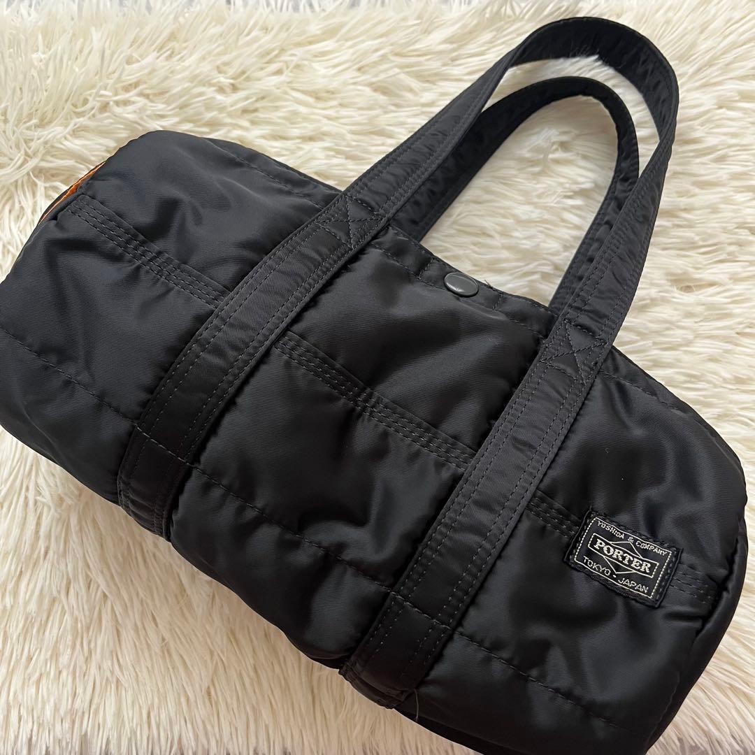 極美品 PORTER タンカー ブラック ドラムバッグ ボストンバッグ