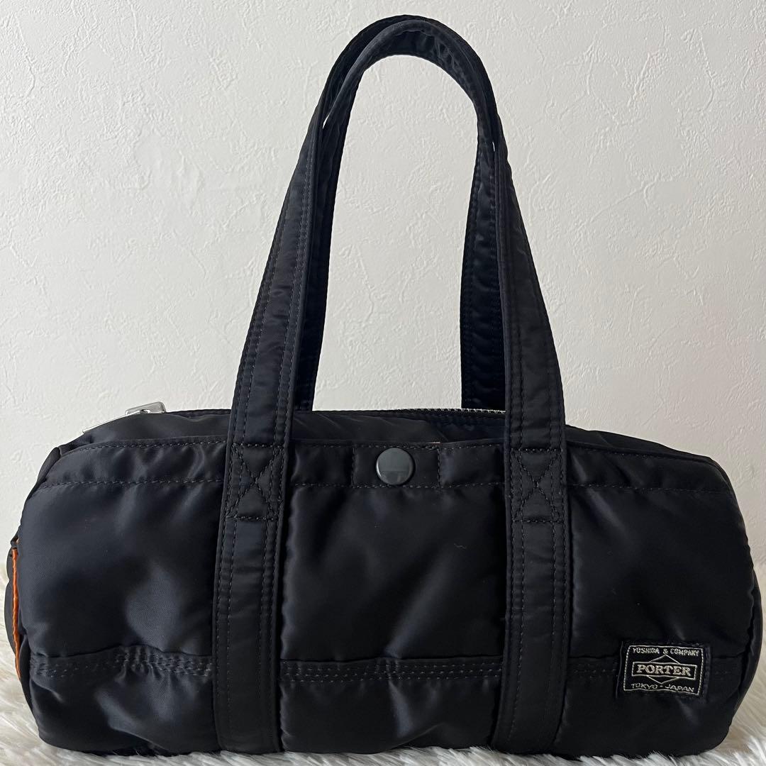極美品 PORTER タンカー ブラック ドラムバッグ ボストンバッグ