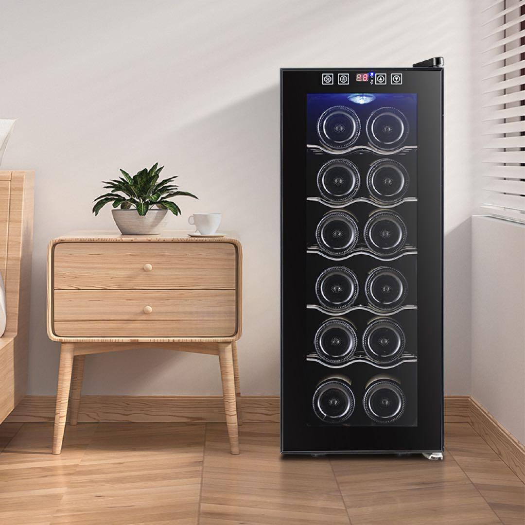 ワインセラー 12本収納 静音 半導体冷却 PSE認証 LEDデジタル温度表示