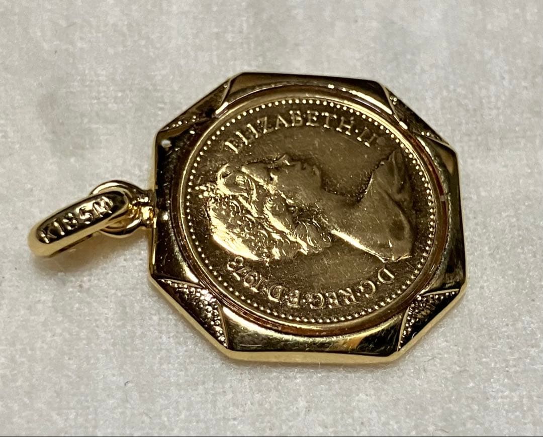 【期間限定価格】 K24ペンダントトップ バチカン枠K18 ゴールドトップ2個！