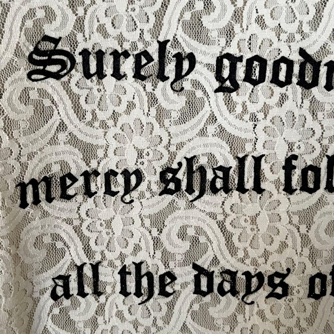 プランクプロジェクト　レースシアープリントカットソー　ホワイト　長袖　シースルー