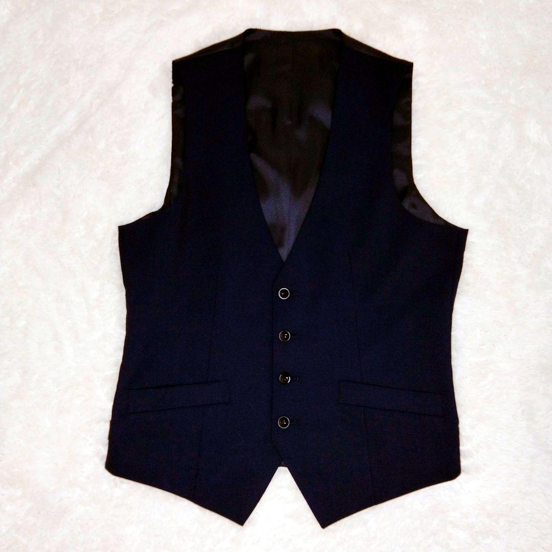 【美品】SUIT SELECT スーツセレクト スリーピース ネイビー 背抜き