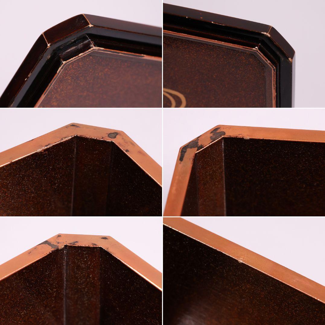 【MA693】加賀蒔絵 饅羹重 御所車 葵唐草 蝶 金蒔絵 螺鈿 木製 饅頭箱