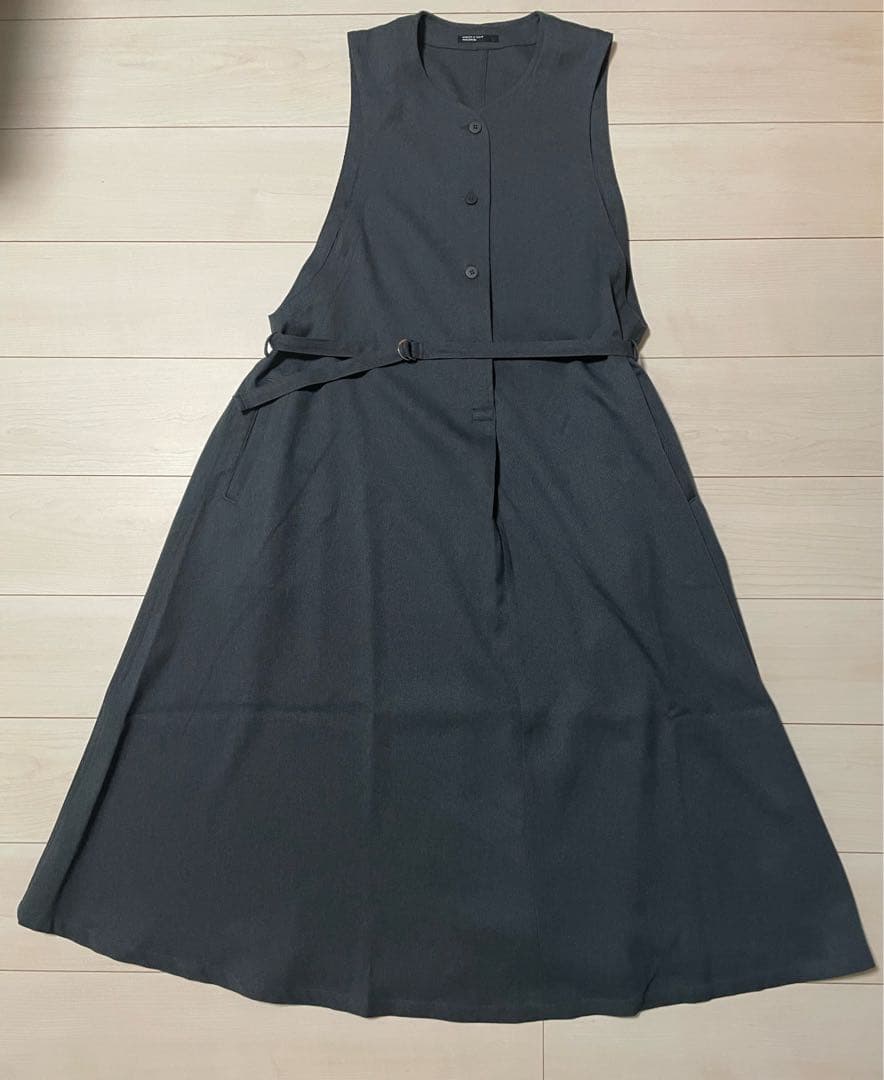 北欧暮らしの道具店　品よくまとまるジャンパースカート　グレー