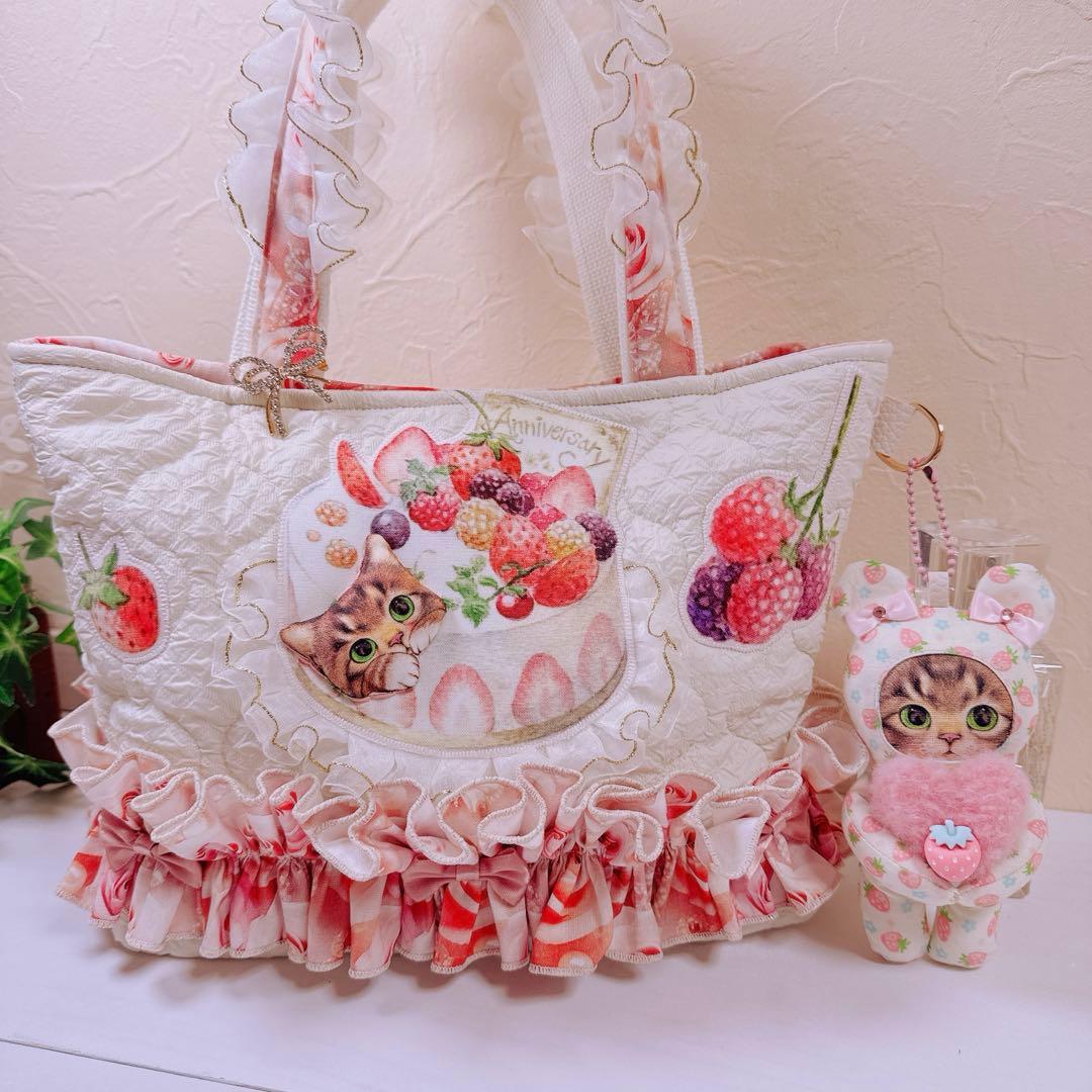 フ*ー様 コヤンイサムチョン♡リトルサンダーちゃんの薔薇と蝶々のフリルトートバッ