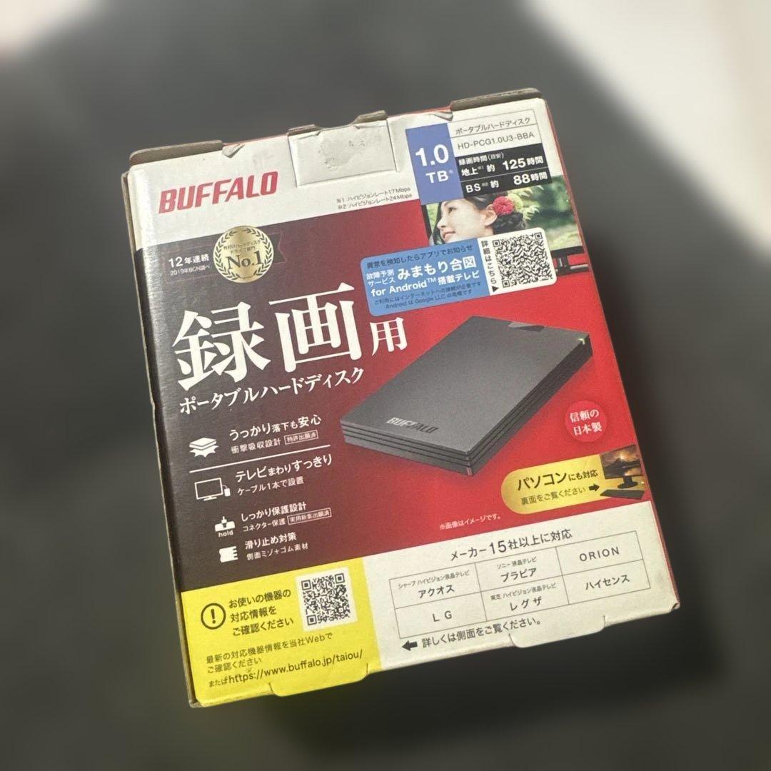 BUFFALO ポータブルハードディスク1.0TB HD-PG1.0U3-BBA