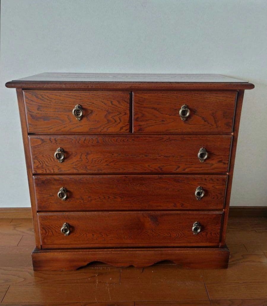 アンティーク調 チェスト4段 EZO製 エゾ クラッシック ブラウン