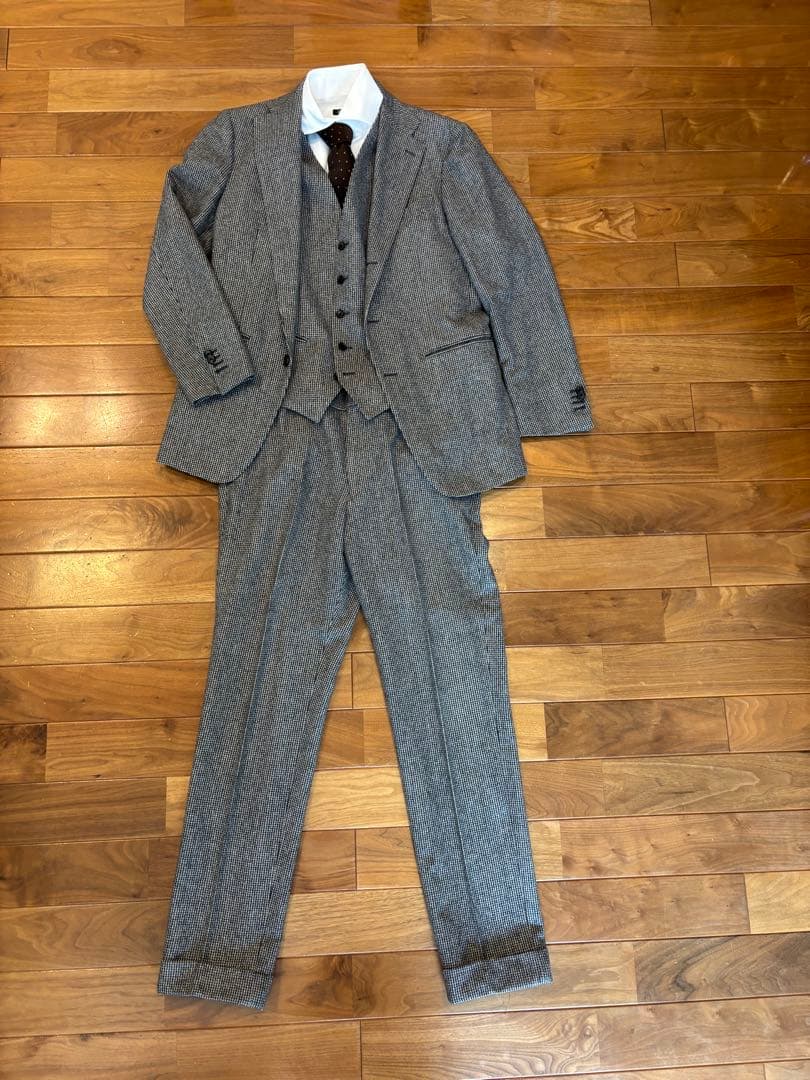 エストネーション　千鳥格子　3ピーススーツ
