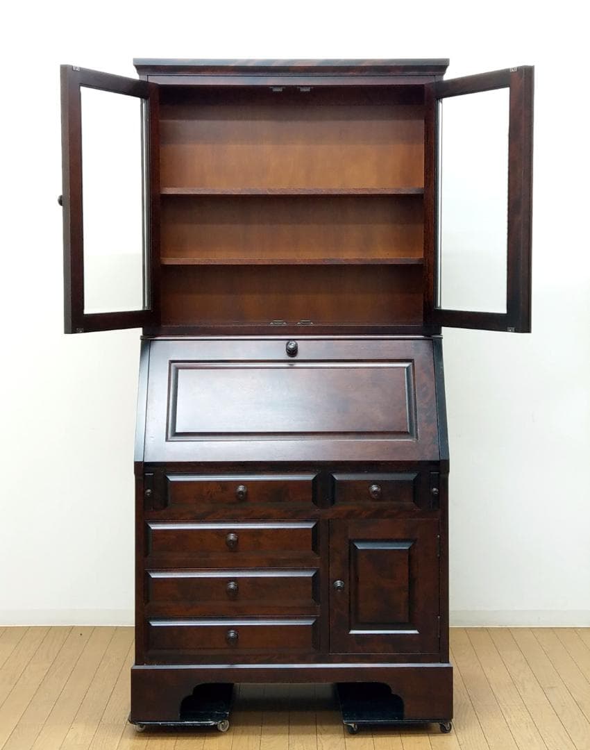 北海道民芸家具(クラレインテリア) 木製 カバ材 無垢 ライティング ビューロー