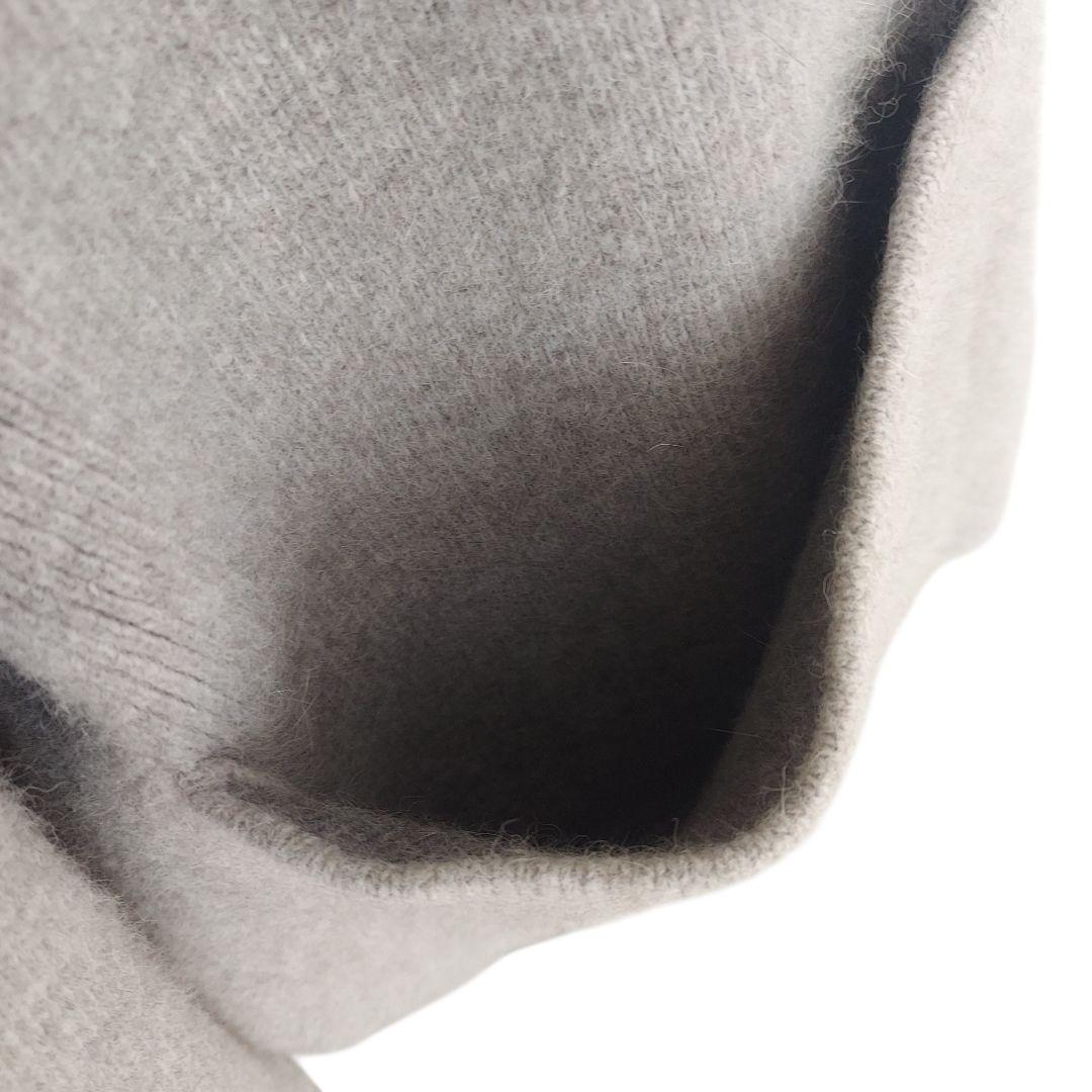 美品✨アダムエロペ　ダブルフェイスファーニットカーディガン ベージュ