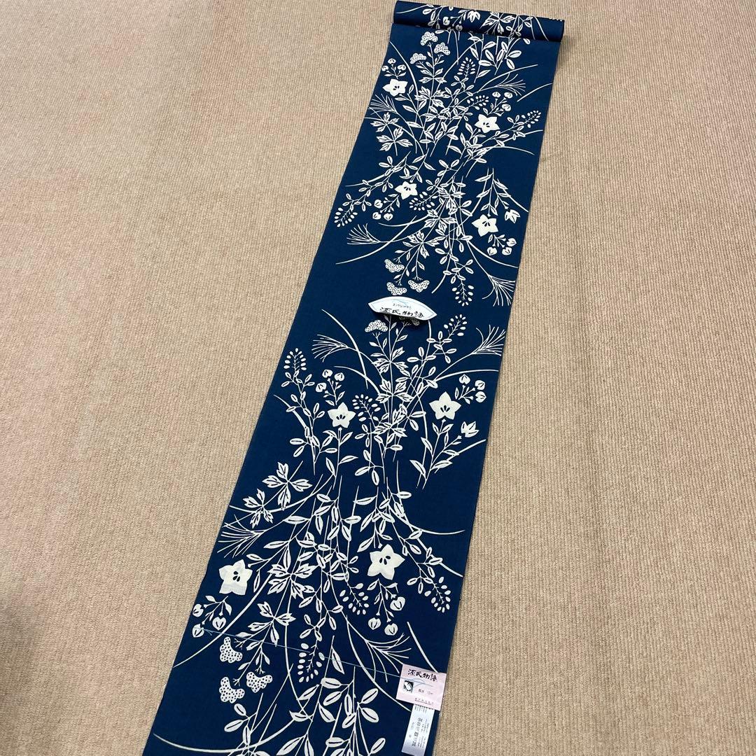 新品 源氏物語 みゆき紬 おしゃれゆかた 浴衣 本染 注染 綿紬 夏着物 和装