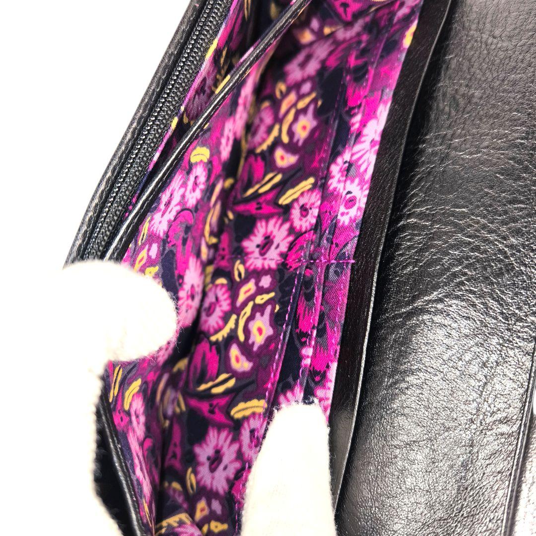 【希少美品】ANNA SUI 長財布 ダリア ガマグチ レザー バタフライ