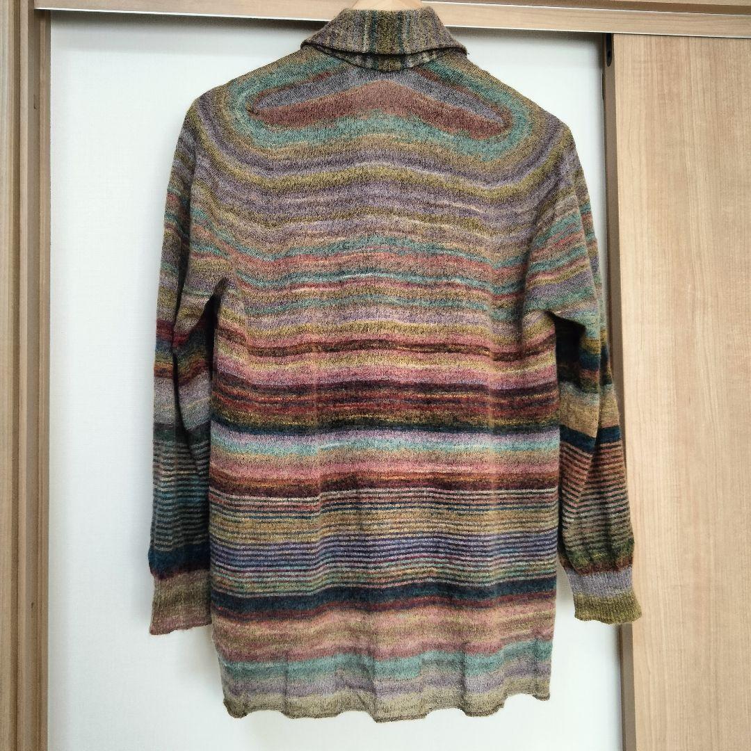 試着のみ美品✨ M.&KYOKO マルチボーダー カーディガン モヘヤ フリー