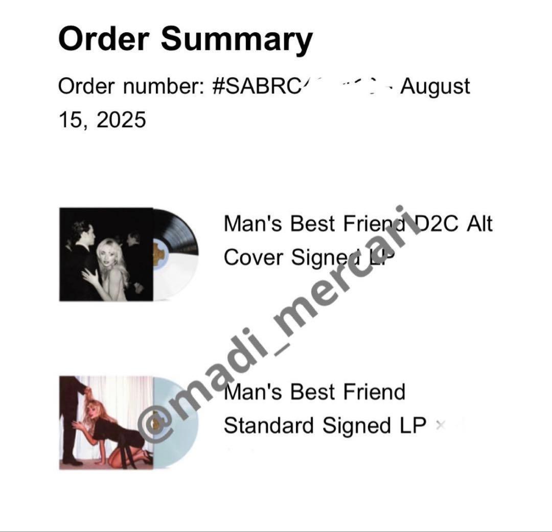 Sabrina Carpenter vinyl 直筆サイン入り　レコード